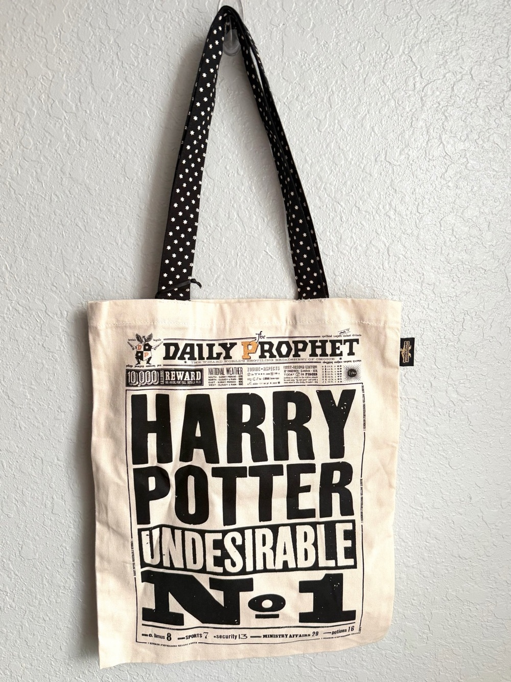 Harry Potter The Daily Prophet Undesirable N° 1 Tote Bag Cream Black Universal